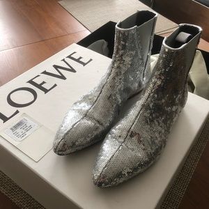 Loewe Silver Sequin GoGo Bootie.